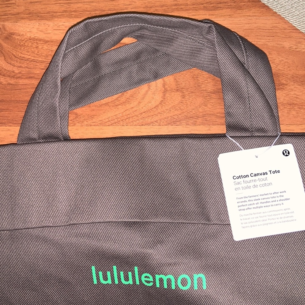 NWT Lululemon Athletica Cotton Canvas Tote Bag 26L ✨ASIA EXCLUSIVE ✨ - Picture 5 of 12
